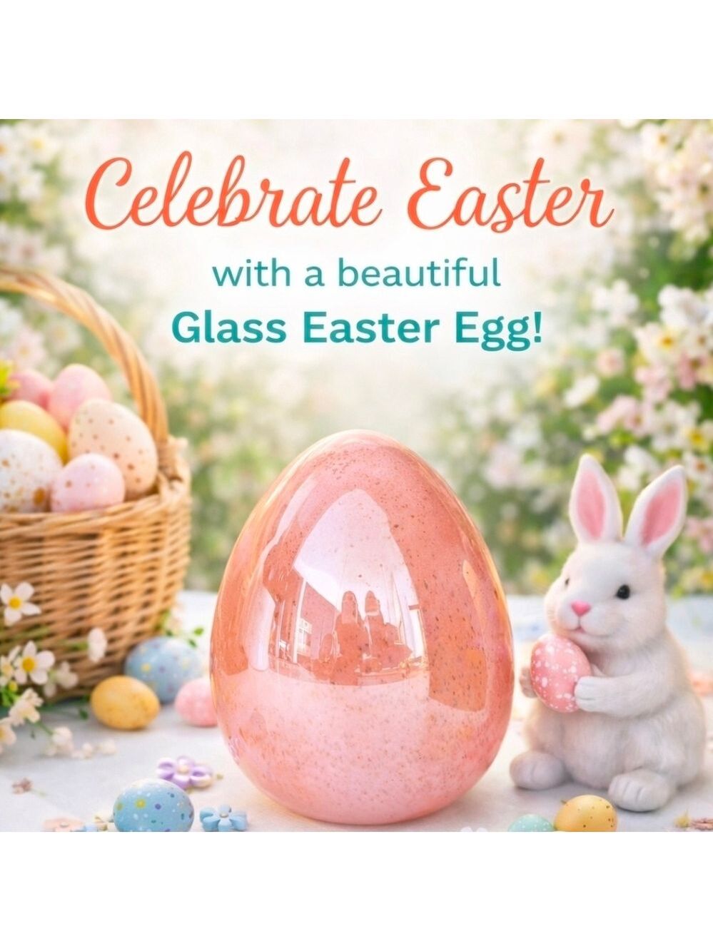 🌸 Pink Glass Easter Egg – Perfect Easter Decor! 🌸